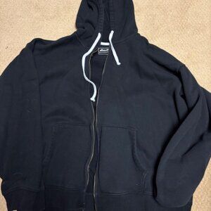 Eddie Bauer Fleece Lined Hoodie XXL Black Full Zip Warm Winter Sweatshirt